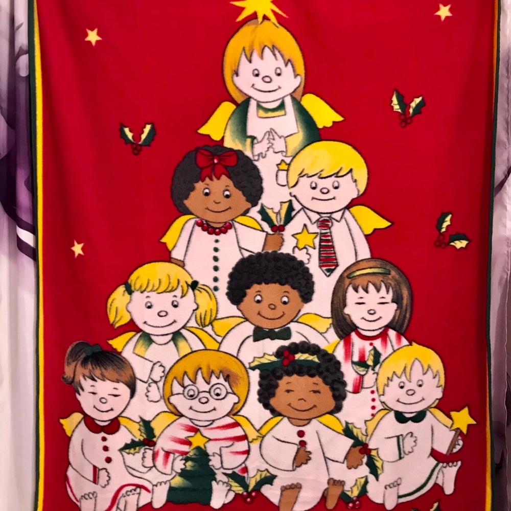 Christmas angels/kids fleece blanket
